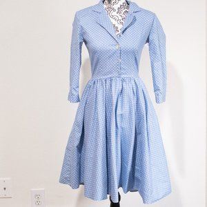 jeans dotted dress with front buttons (Po Pogode)